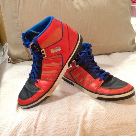 orange adidas high tops